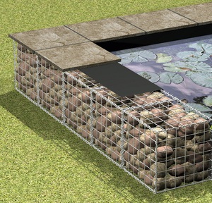 Габионы садовые помогают зонировать пространство.