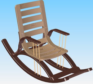 Кресло-качалка из дерева